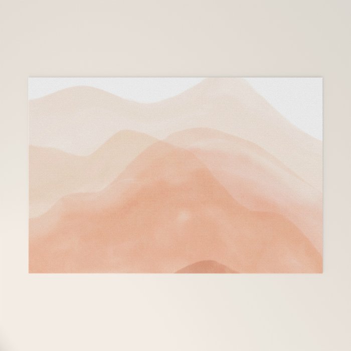 Warm watercolor mountain landscape Welcome Mat Gallery Image 1