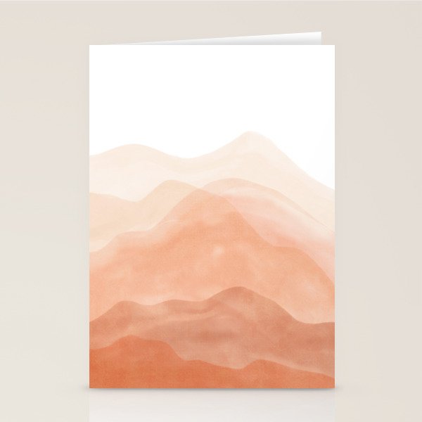 Warm watercolor mountain landscape Stationery Card Gallery Image 2
