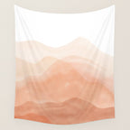 Warm watercolor mountain landscape Wall Tapestry Gallery Image 4