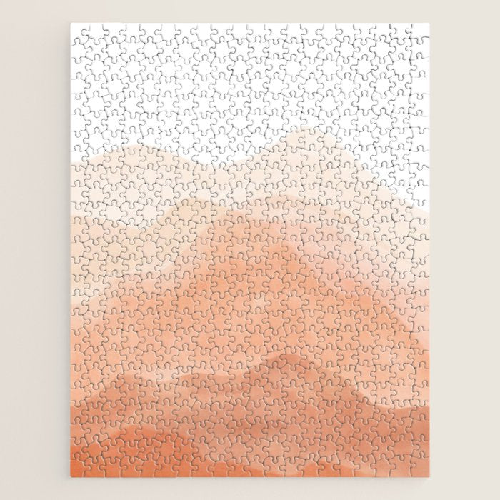 Warm watercolor mountain landscape Jigsaw Puzzle Gallery Image 1