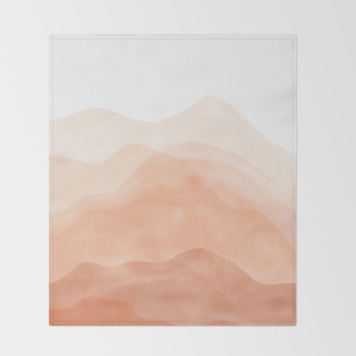 Warm watercolor mountain landscape Throw Blanket Gallery Image 2