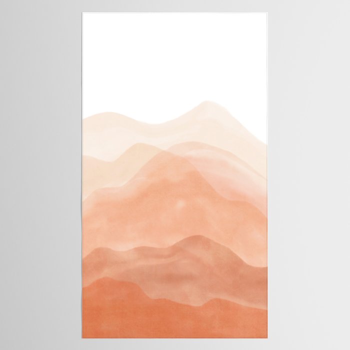 Warm watercolor mountain landscape Tablecloth Gallery Image 2