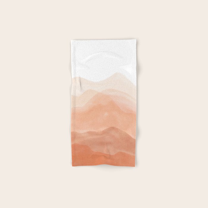 Warm watercolor mountain landscape Bath Towel Gallery Image 1