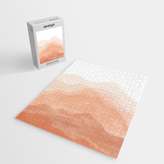 Warm watercolor mountain landscape Jigsaw Puzzle Gallery Image 2