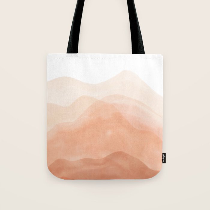 Warm watercolor mountain landscape Tote Bag Gallery Image 1