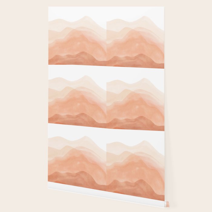 Warm watercolor mountain landscape Wallpaper Gallery Image 2