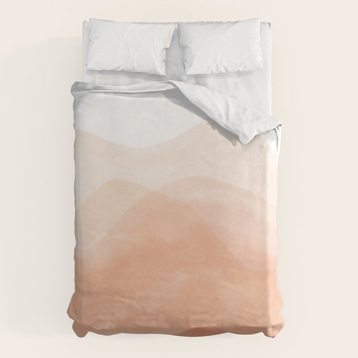 Warm watercolor mountain landscape Duvet Cover Gallery Image 6