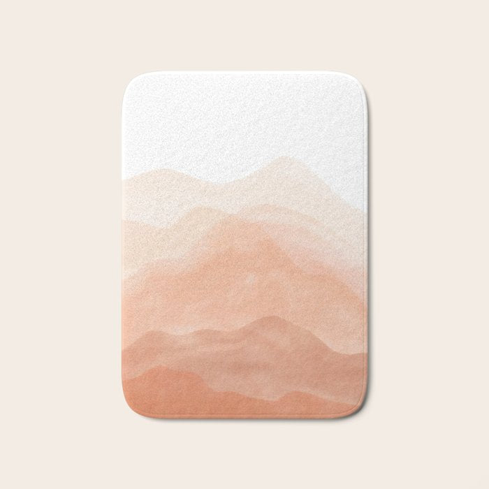 Warm watercolor mountain landscape Bath Mat Gallery Image 1