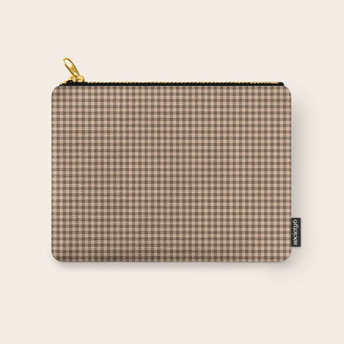Cozy Amberlight Coffee Gingham Check Carry All Pouch Gallery Image 1