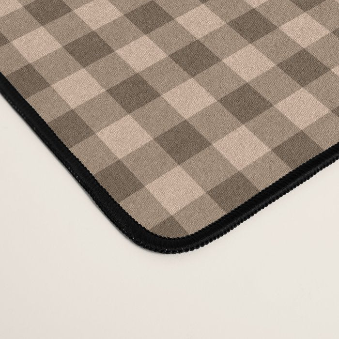 Cozy Amberlight Coffee Gingham Check Desk Mat Gallery Image 4