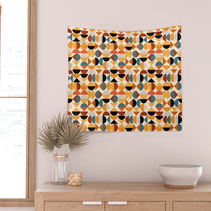 Geo Retro - Mid Century Mix Wall Tapestry Gallery Image 2
