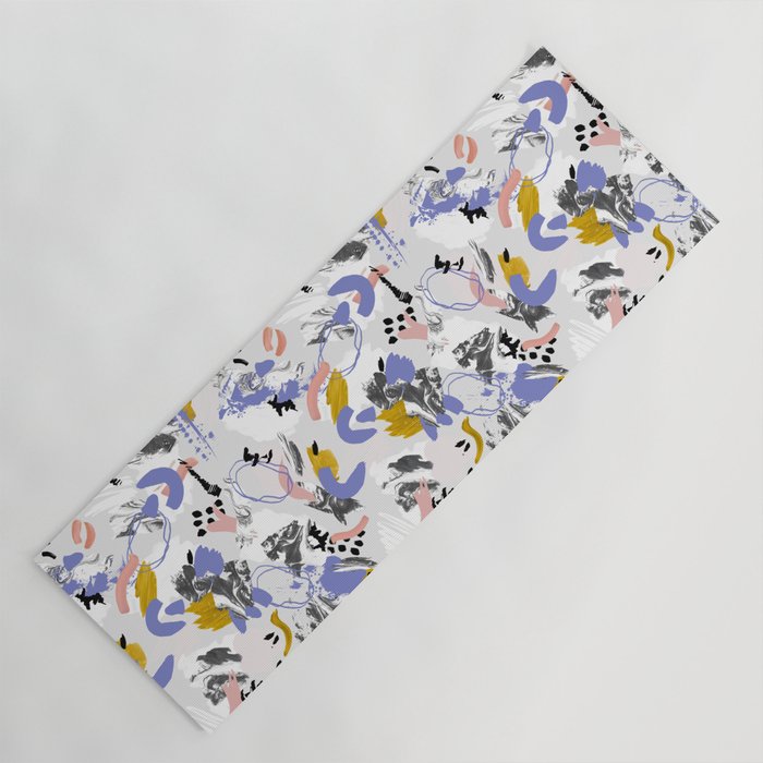 Abstract brush strokes splashes Yoga Mat Gallery Image 1