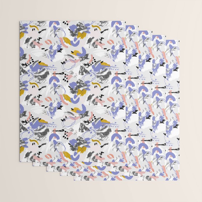 Abstract brush strokes splashes Wrapping Paper Gallery Image 3