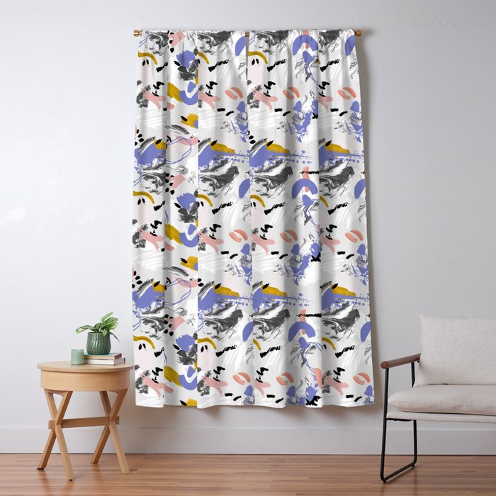 Abstract brush strokes splashes Window Curtain Gallery Image 5