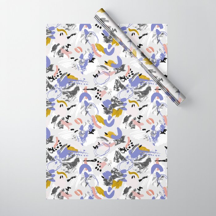 Abstract brush strokes splashes Wrapping Paper Gallery Image 1