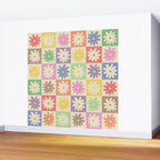 Colorful Flower Checkered Pattern Wall Mural Gallery Image 2