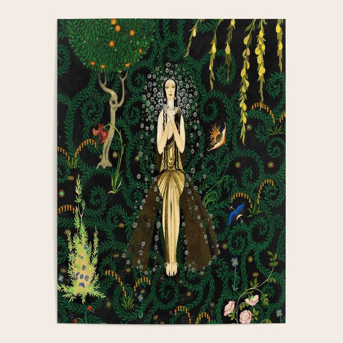 1921 Classical Masterpiece 'Flowers and Flames' by Kay Nielsen Poster Gallery Image 1