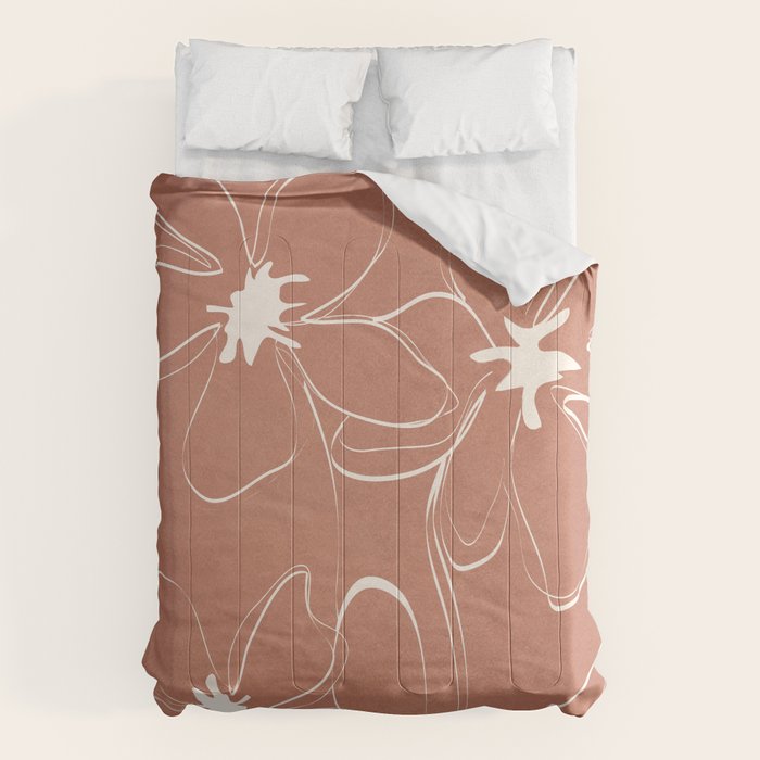 Little Flower Outline on Clay 02 Comforter Gallery Image 6
