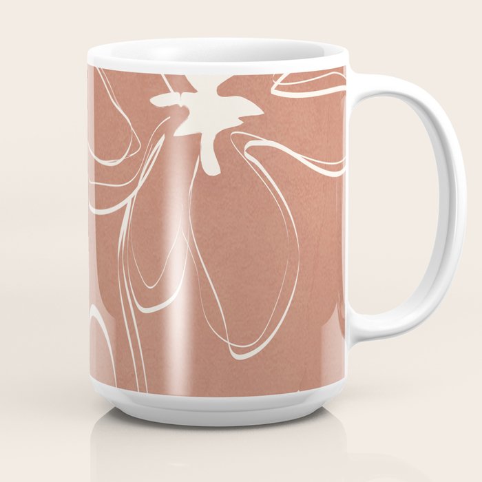 Little Flower Outline on Clay 02 Coffee Mug Gallery Image 2