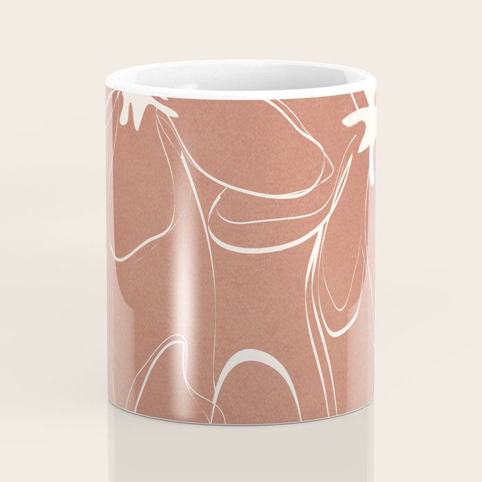 Little Flower Outline on Clay 02 Coffee Mug Gallery Image 4