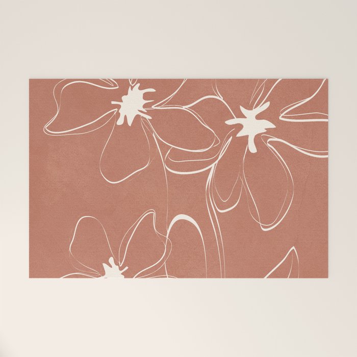 Little Flower Outline on Clay 02 Welcome Mat Gallery Image 1