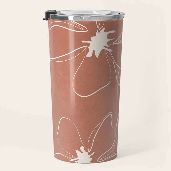 Little Flower Outline on Clay 02 Travel Mug Gallery Image 3