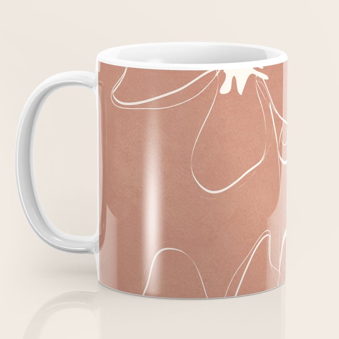 Little Flower Outline on Clay 02 Coffee Mug Gallery Image 3
