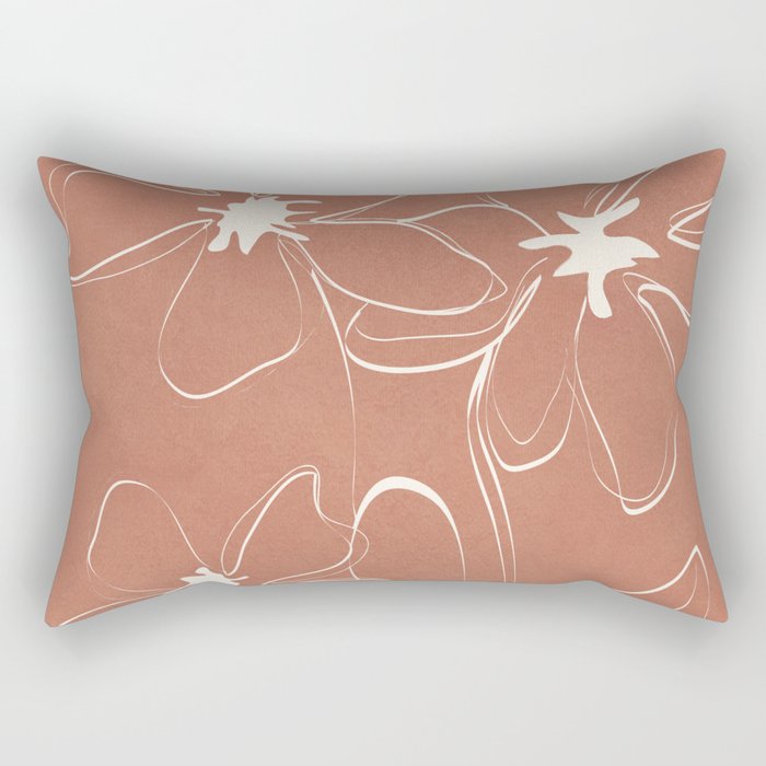 Little Flower Outline on Clay 02 Rectangular Pillow Gallery Image 1