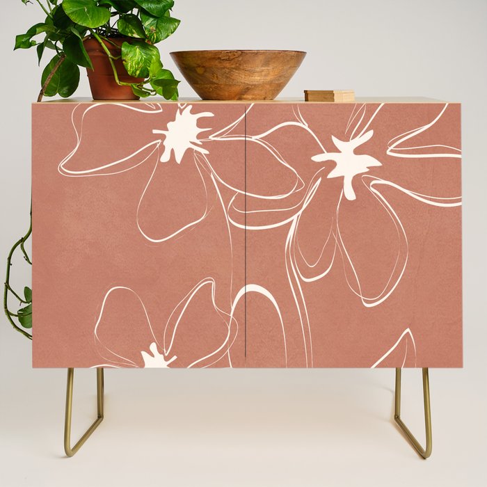 Little Flower Outline on Clay 02 Credenza Gallery Image 1