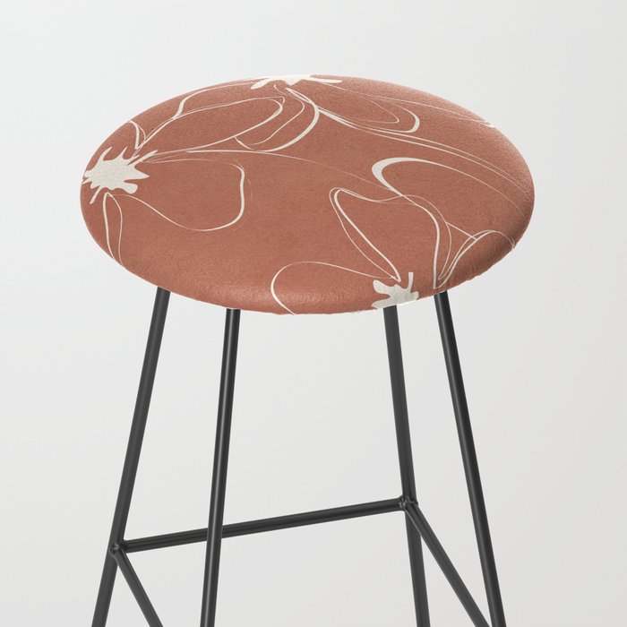 Little Flower Outline on Clay 02 Stool Gallery Image 2