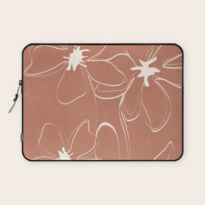 Little Flower Outline on Clay 02 Laptop Sleeve Gallery Image 1