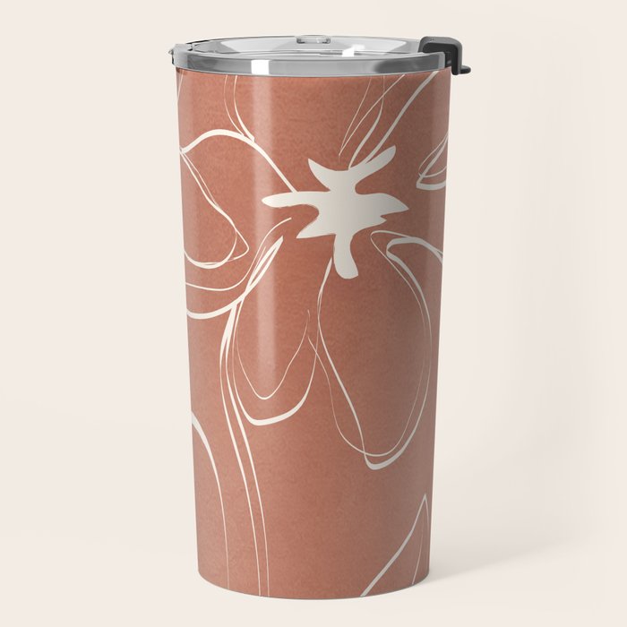 Little Flower Outline on Clay 02 Travel Mug Gallery Image 2