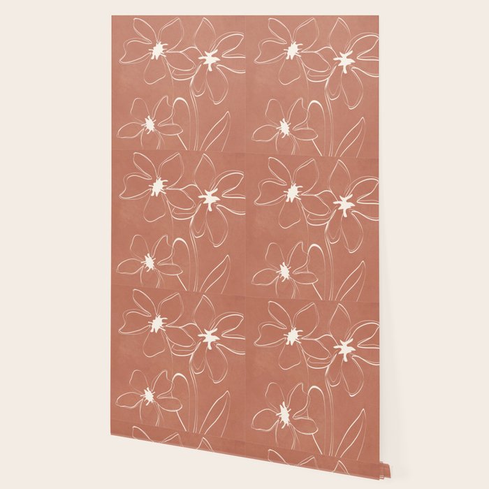Little Flower Outline on Clay 02 Wallpaper Gallery Image 2