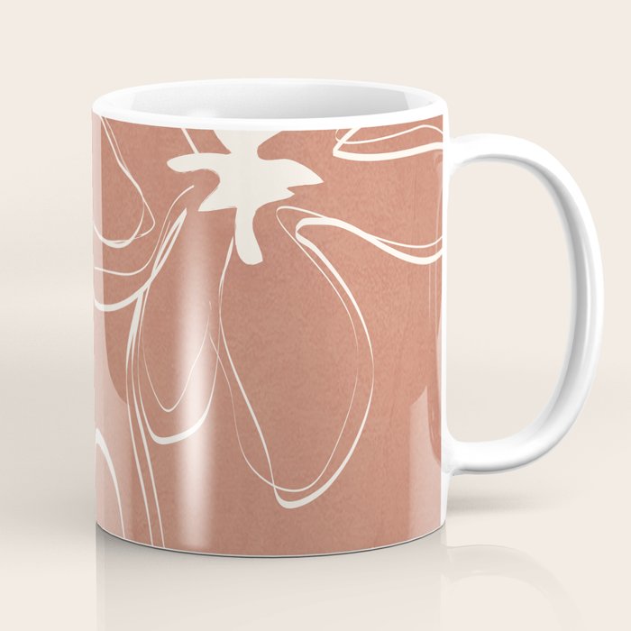 Little Flower Outline on Clay 02 Coffee Mug Gallery Image 1