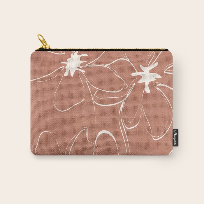 Little Flower Outline on Clay 02 Carry All Pouch Gallery Image 1