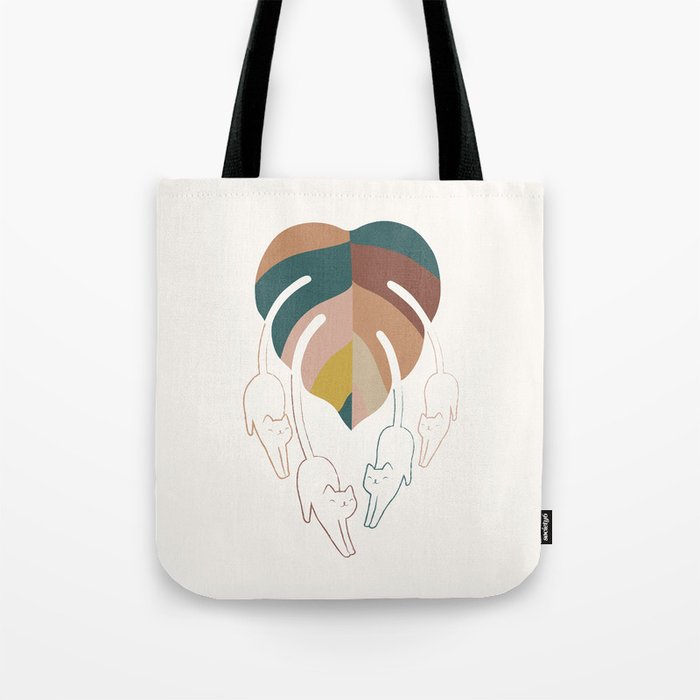 Cat and Plant 8 Tote Bag Gallery Image 1