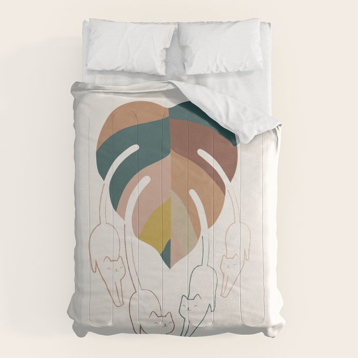 Cat and Plant 8 Comforter Gallery Image 6