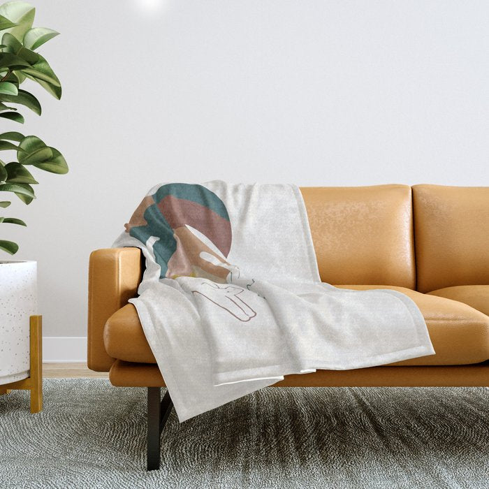 Cat and Plant 8 Throw Blanket Gallery Image 1