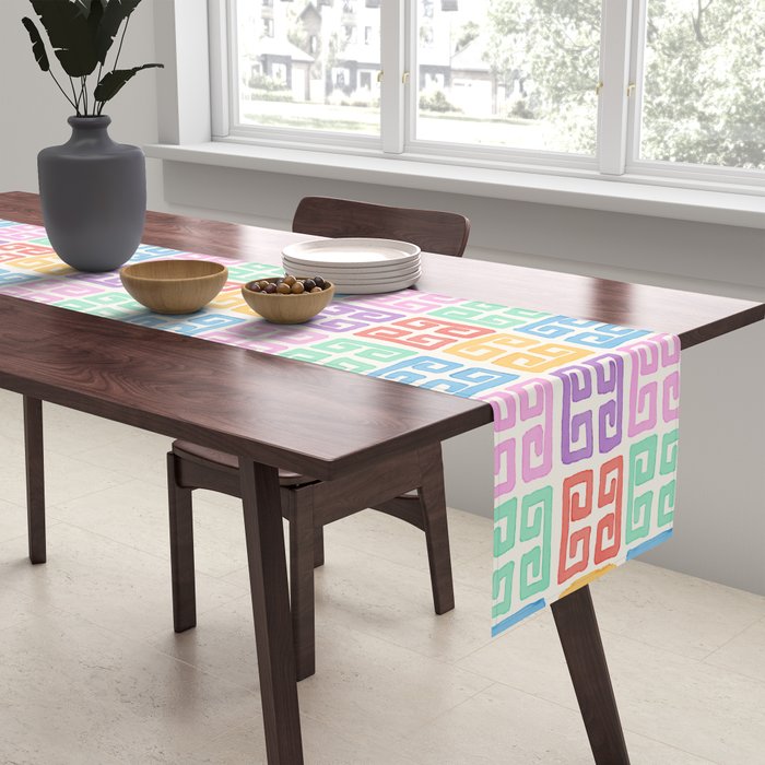 Colorful Greek Style Pattern Table Runner Gallery Image 2