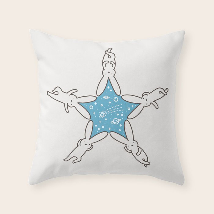 Rabbit Star Throw Pillow Gallery Image 1