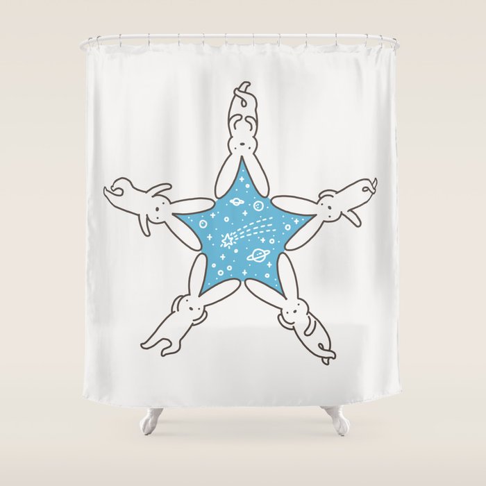 Rabbit Star Shower Curtain Gallery Image 1
