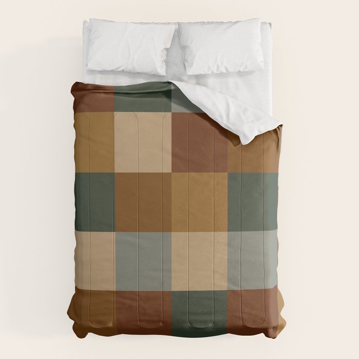 Bold Earthy Checks Pattern - Large VI Comforter Gallery Image 6