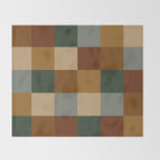 Bold Earthy Checks Pattern - Large VI Throw Blanket Gallery Image 2