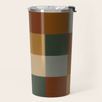 Bold Earthy Checks Pattern - Large VI Travel Mug Gallery Image 2
