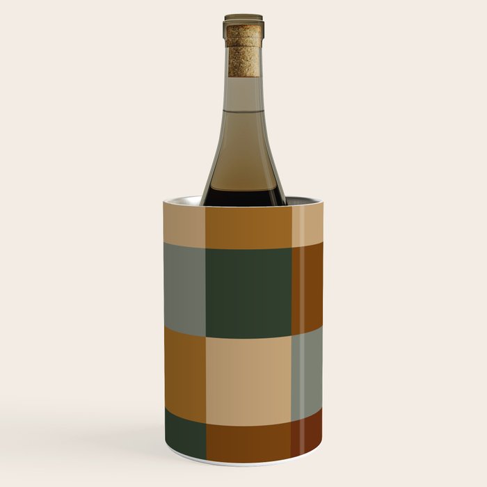 Bold Earthy Checks Pattern - Large VI Wine Chiller Gallery Image 2