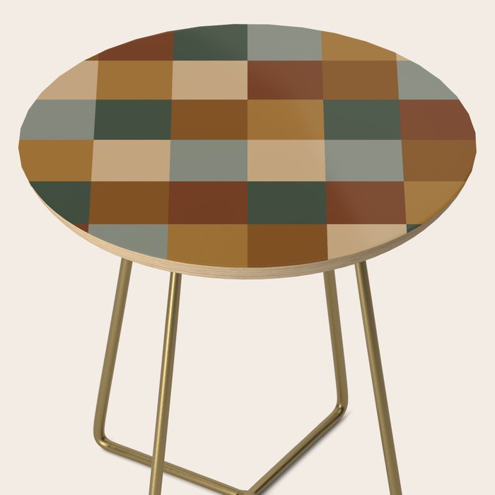 Bold Earthy Checks Pattern - Large VI Side Table Gallery Image 2