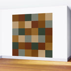 Bold Earthy Checks Pattern - Large VI Wall Mural Gallery Image 2