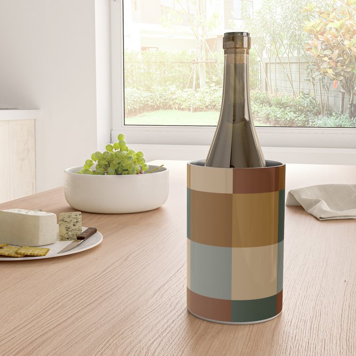 Bold Earthy Checks Pattern - Large VI Wine Chiller Gallery Image 4
