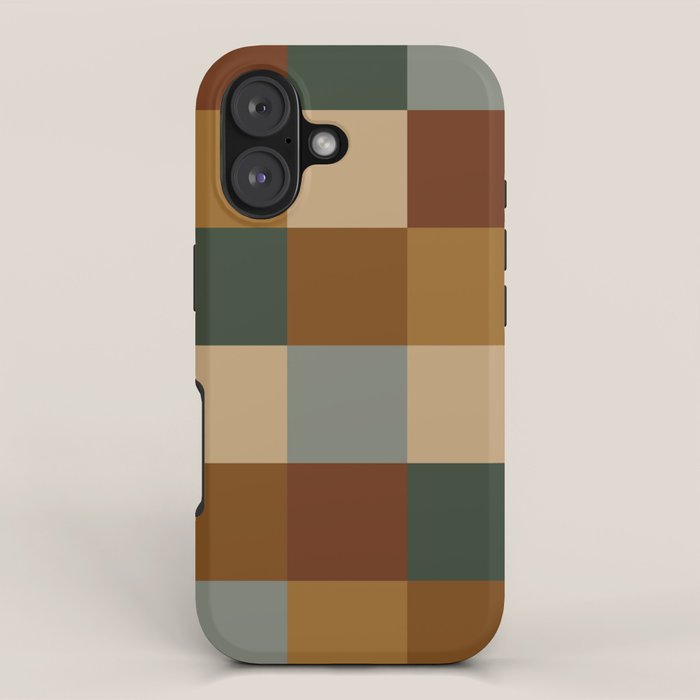 Bold Earthy Checks Pattern - Large VI iPhone Case Gallery Image 1