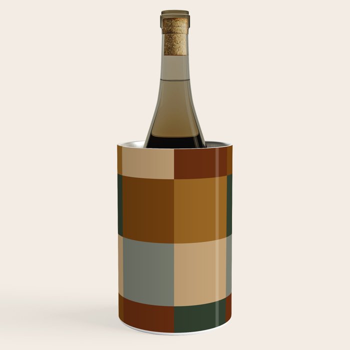 Bold Earthy Checks Pattern - Large VI Wine Chiller Gallery Image 1